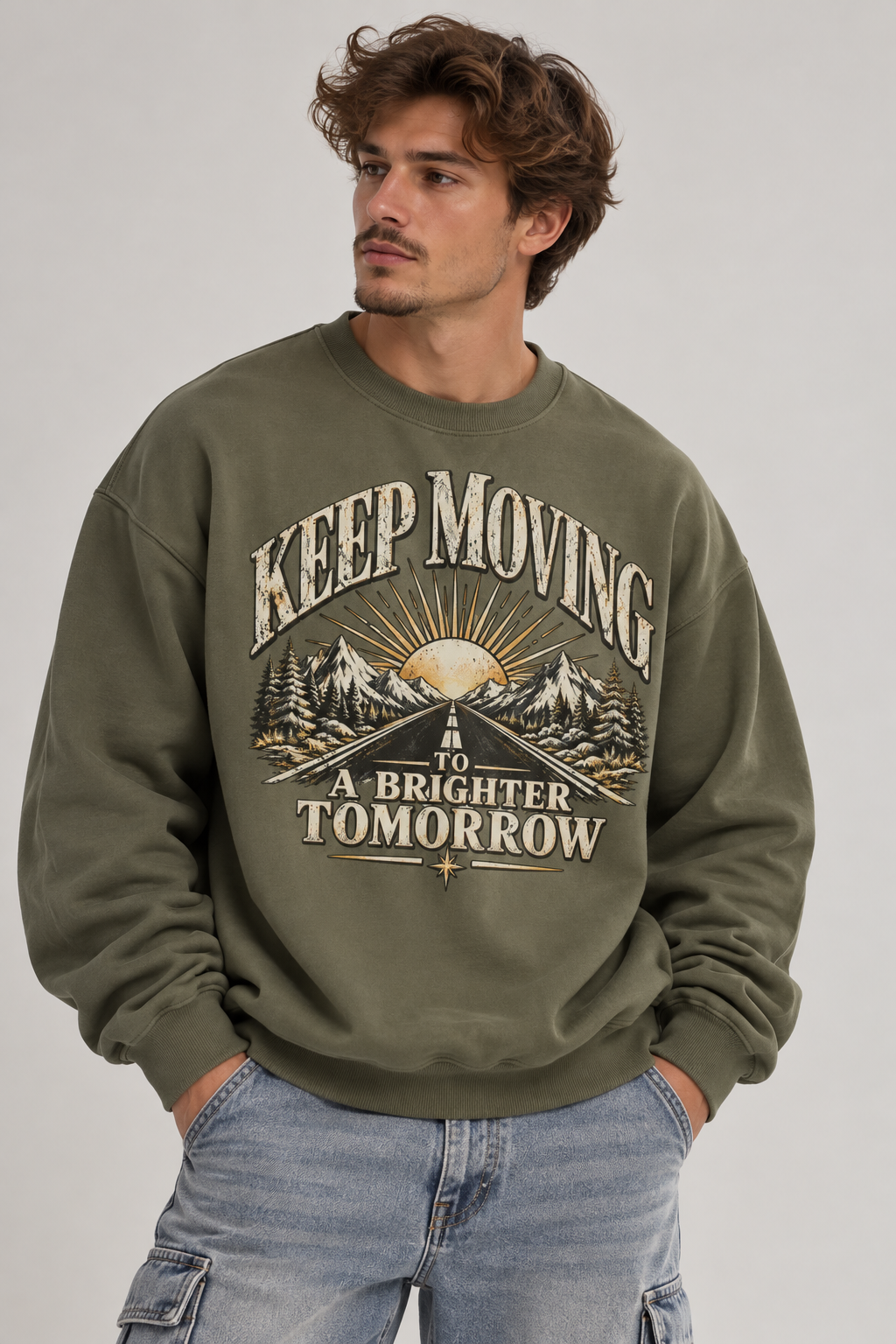 Keep Moving to a Brighter Tomorrow | 370GSM Heavyweight Oversized Swea