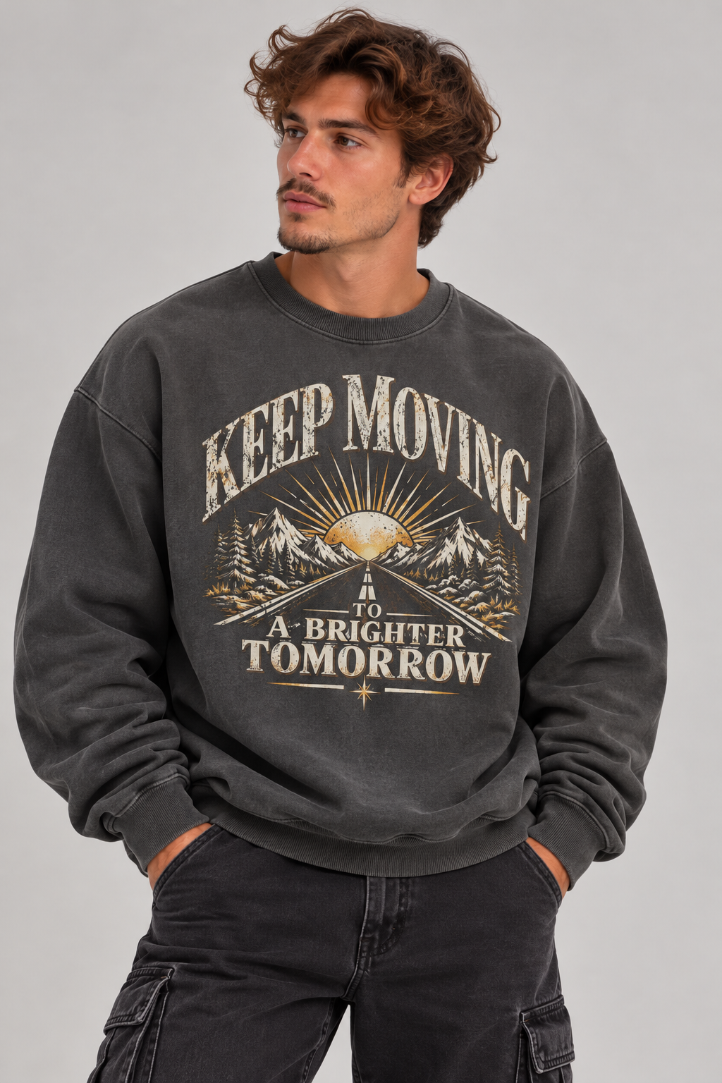 Keep Moving to a Brighter Tomorrow | 370GSM Heavyweight Oversized Swea