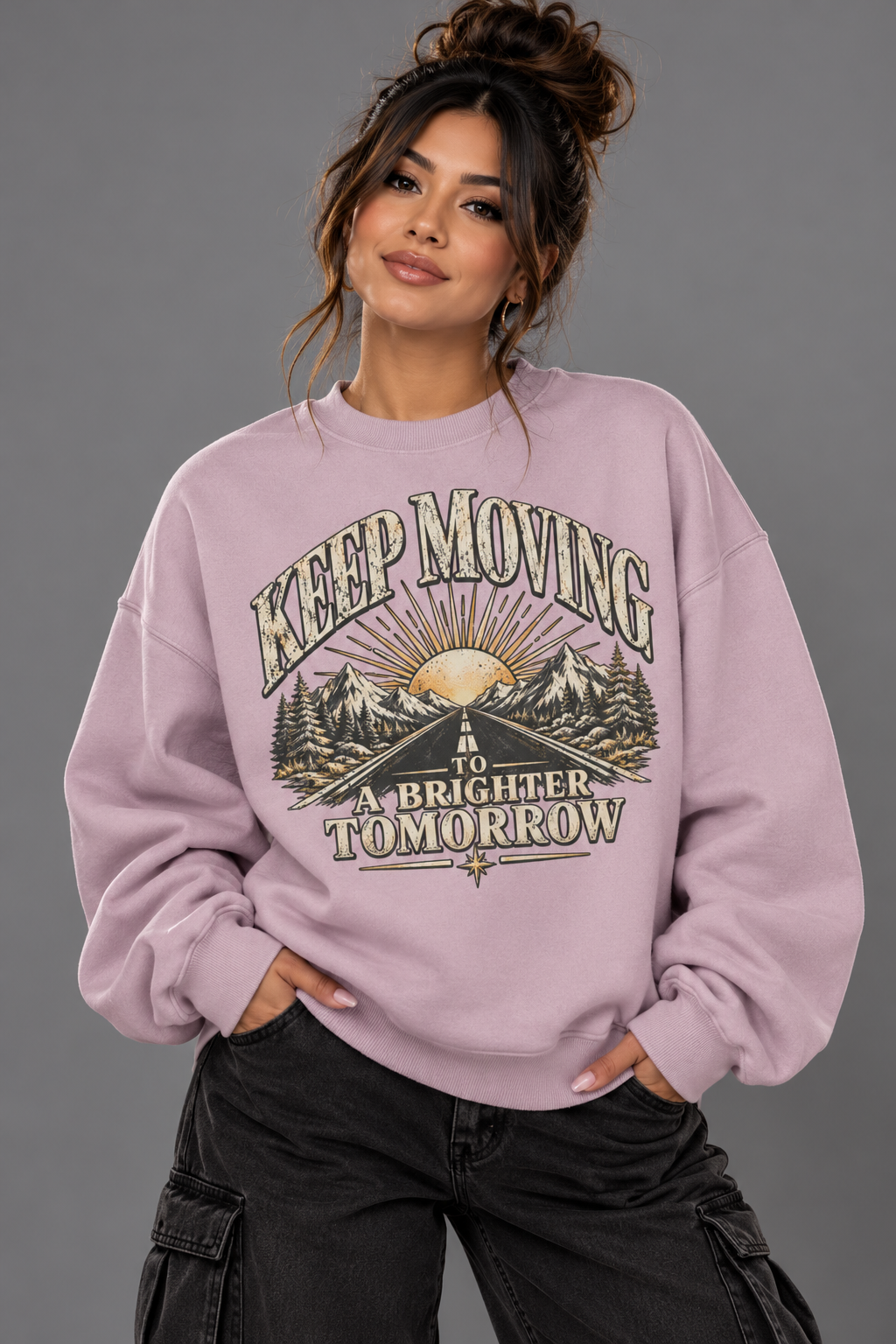 Keep Moving to a Brighter Tomorrow | 370GSM Heavyweight Oversized Swea