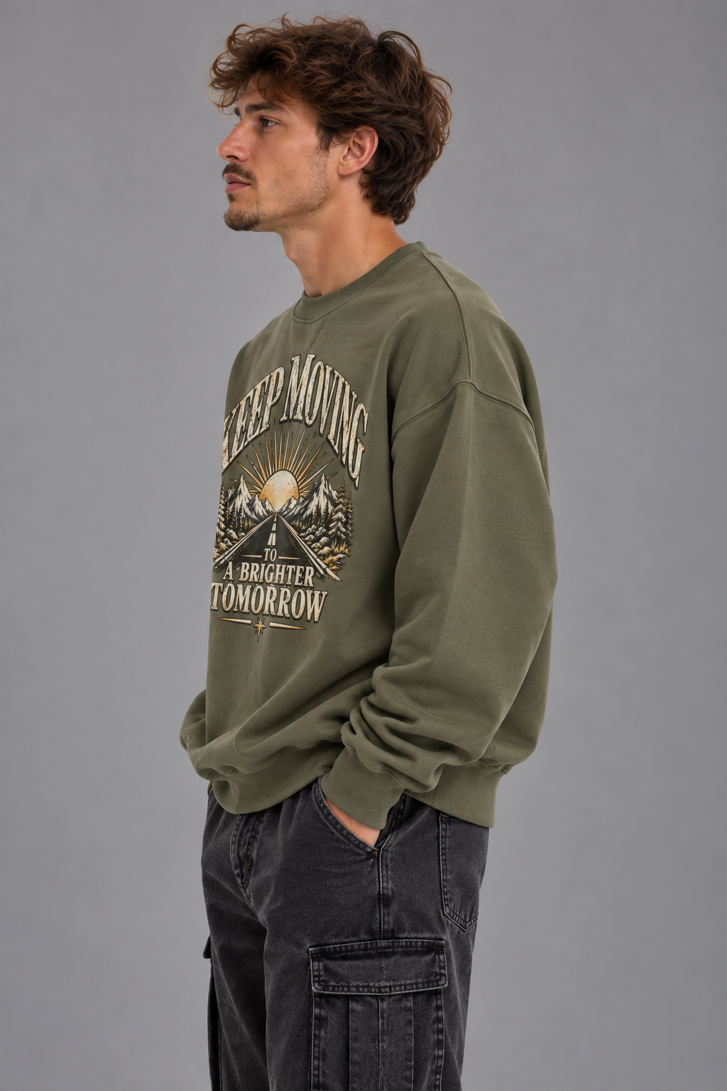 Keep Moving to a Brighter Tomorrow | 370GSM Heavyweight Oversized Swea