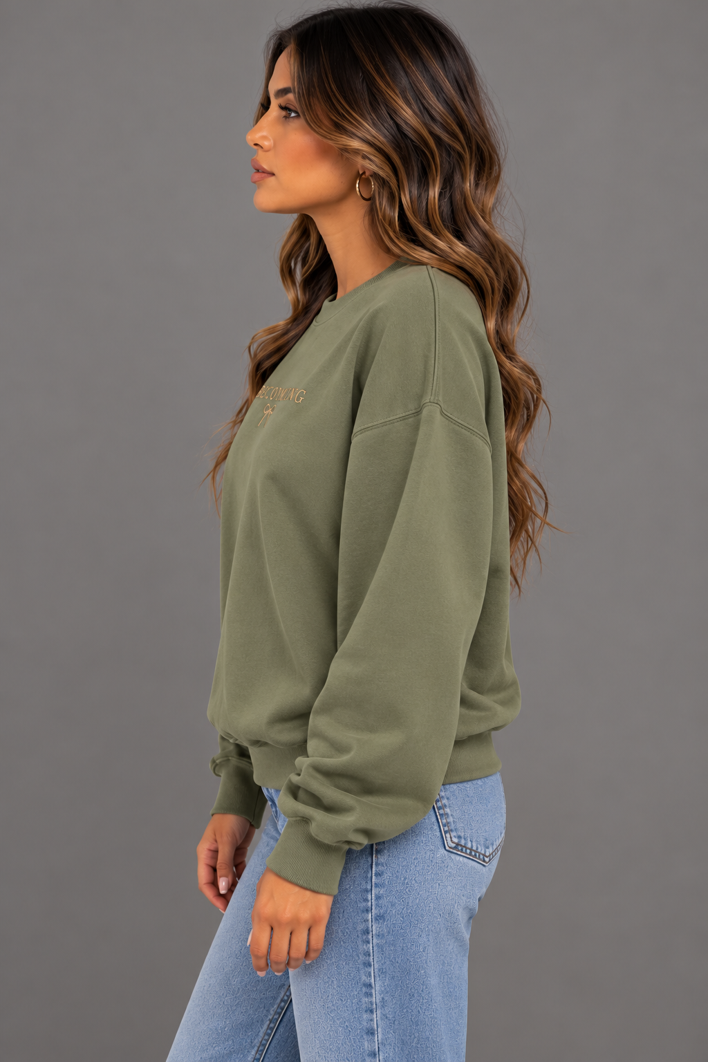 Becoming Embroidered 370GSM Unisex Heavyweight Oversized Sweatshirt