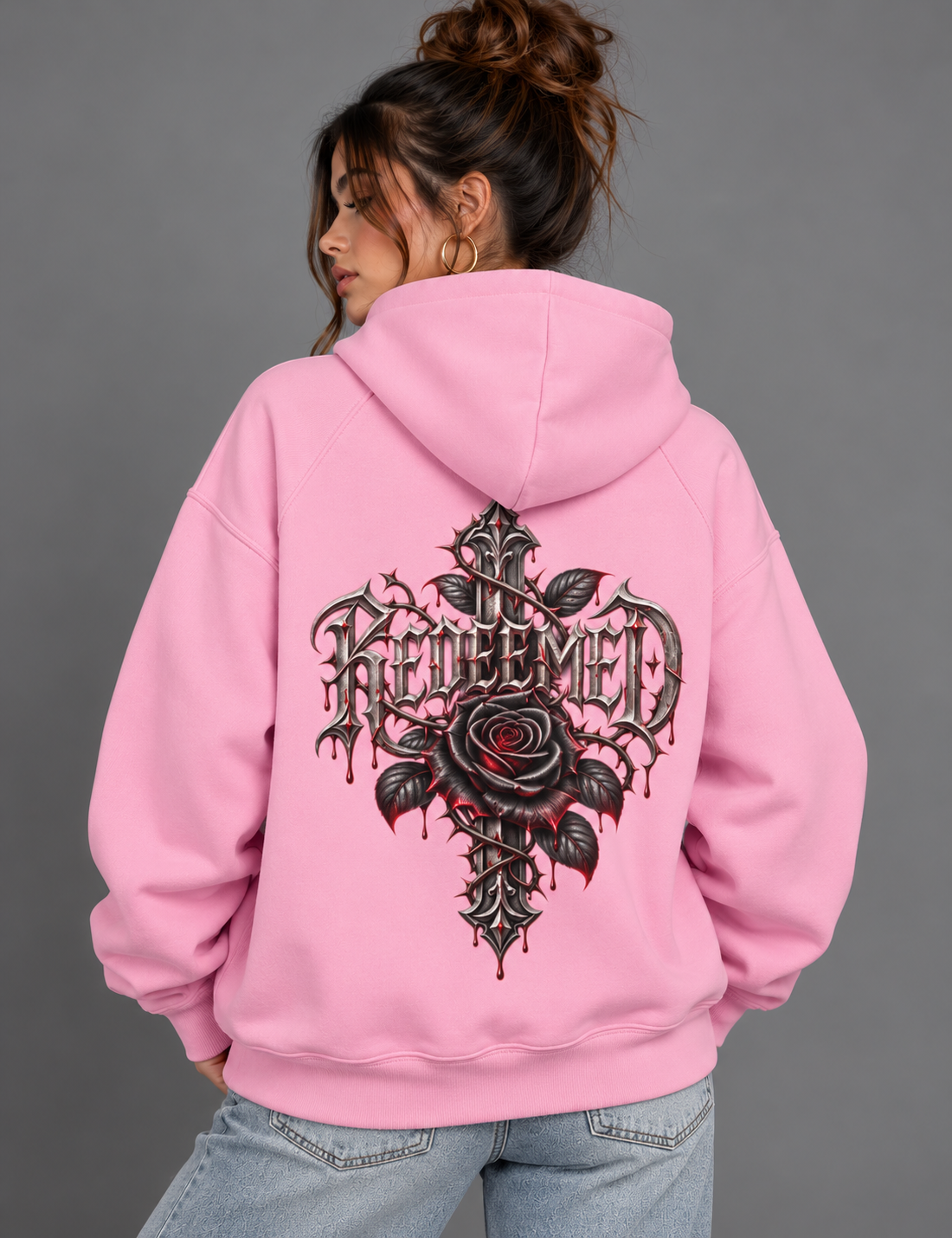 REDEEMED | 380GSM Heavyweight Brushed Fleece Oversized Hoodie