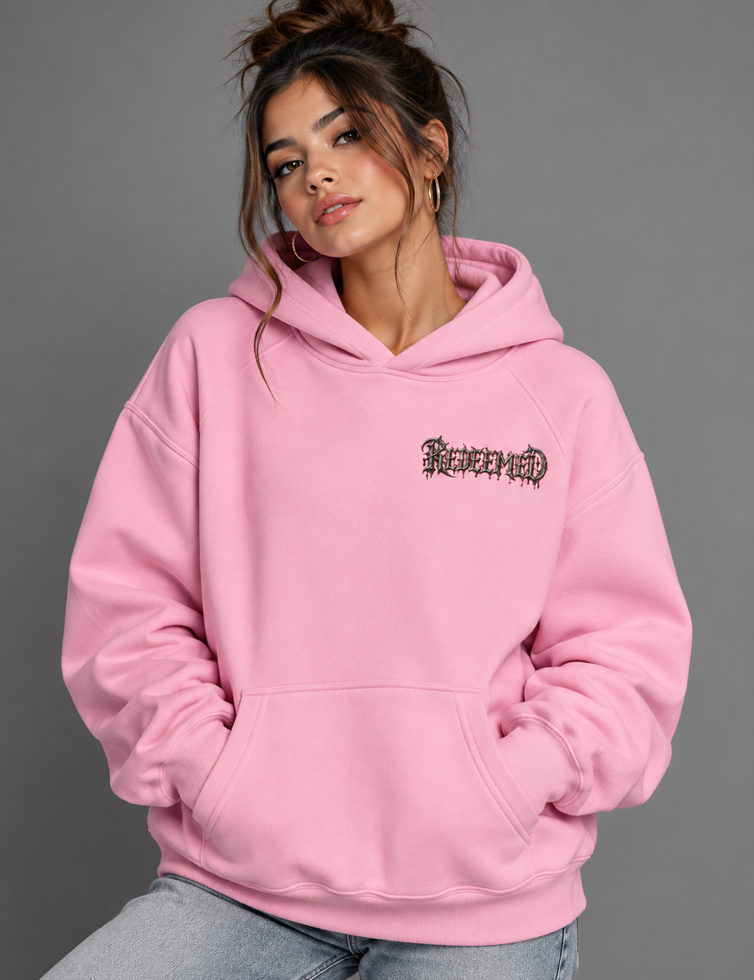 REDEEMED | 380GSM Heavyweight Brushed Fleece Oversized Hoodie