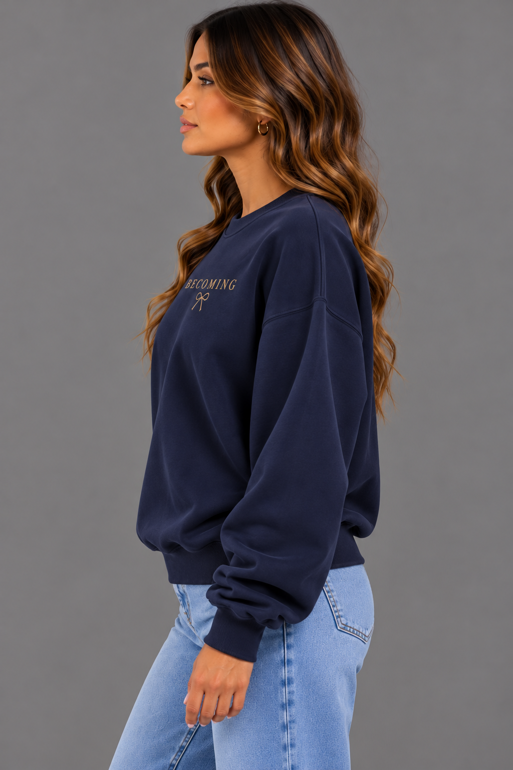 Becoming Embroidered 370GSM Unisex Heavyweight Oversized Sweatshirt