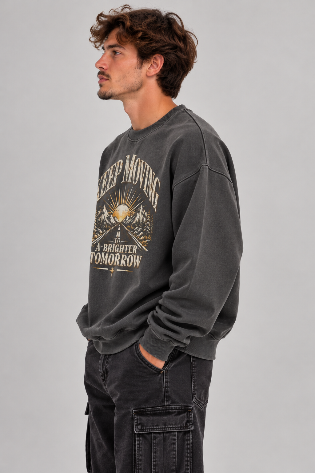 Keep Moving to a Brighter Tomorrow | 370GSM Heavyweight Oversized Swea