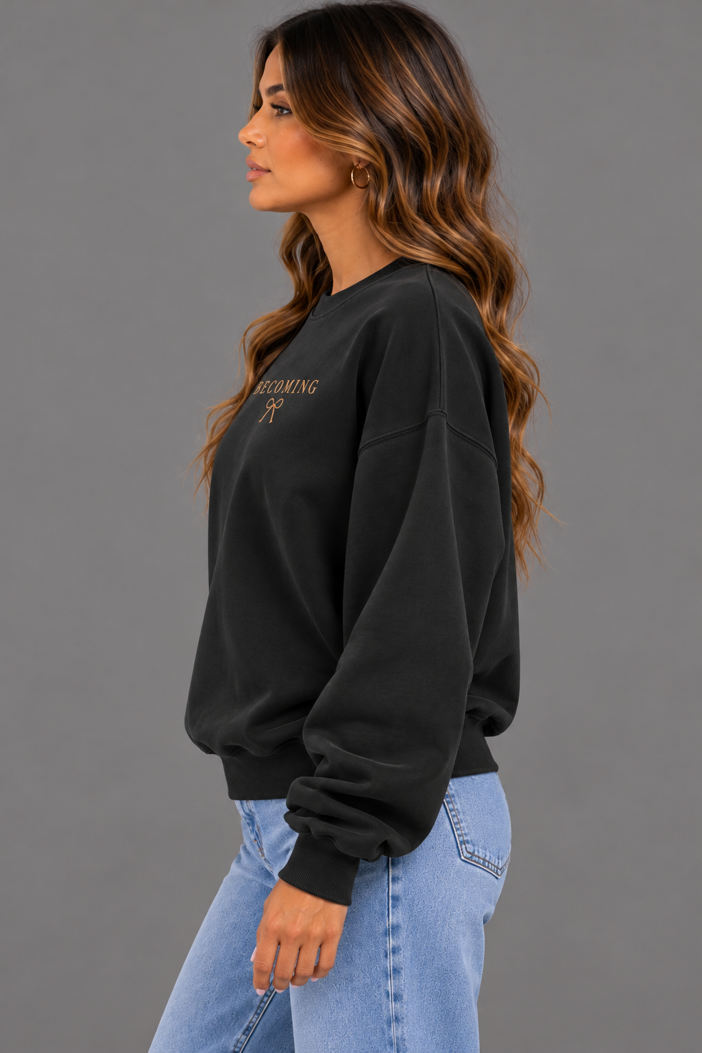 Becoming Embroidered 370GSM Unisex Heavyweight Oversized Sweatshirt