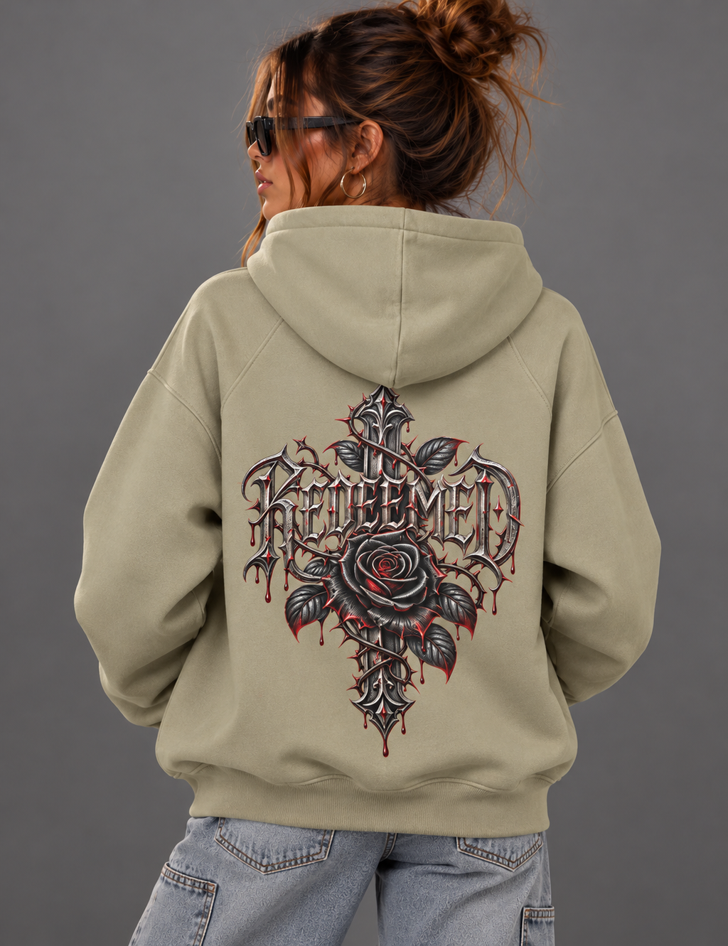 REDEEMED | 380GSM Heavyweight Brushed Fleece Oversized Hoodie