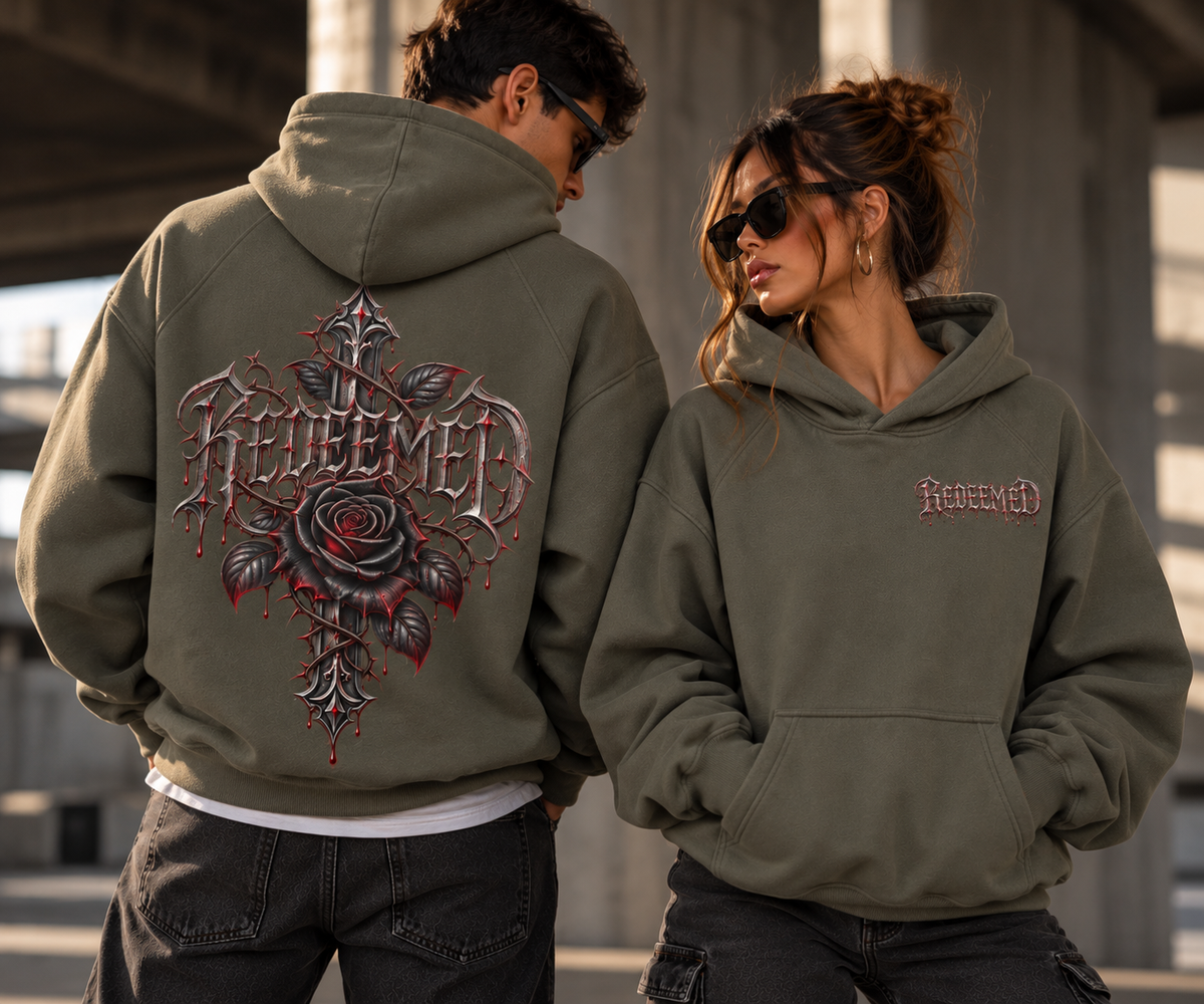 REDEEMED | 380GSM Heavyweight Brushed Fleece Oversized Hoodie