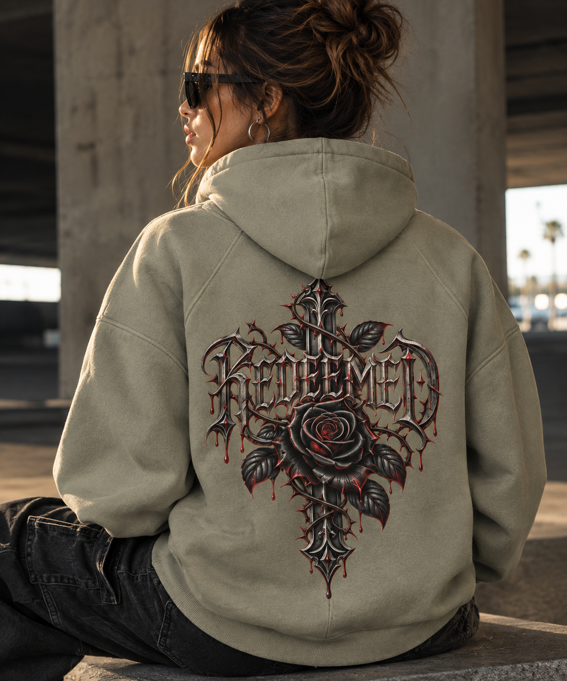 REDEEMED | 380GSM Heavyweight Brushed Fleece Oversized Hoodie