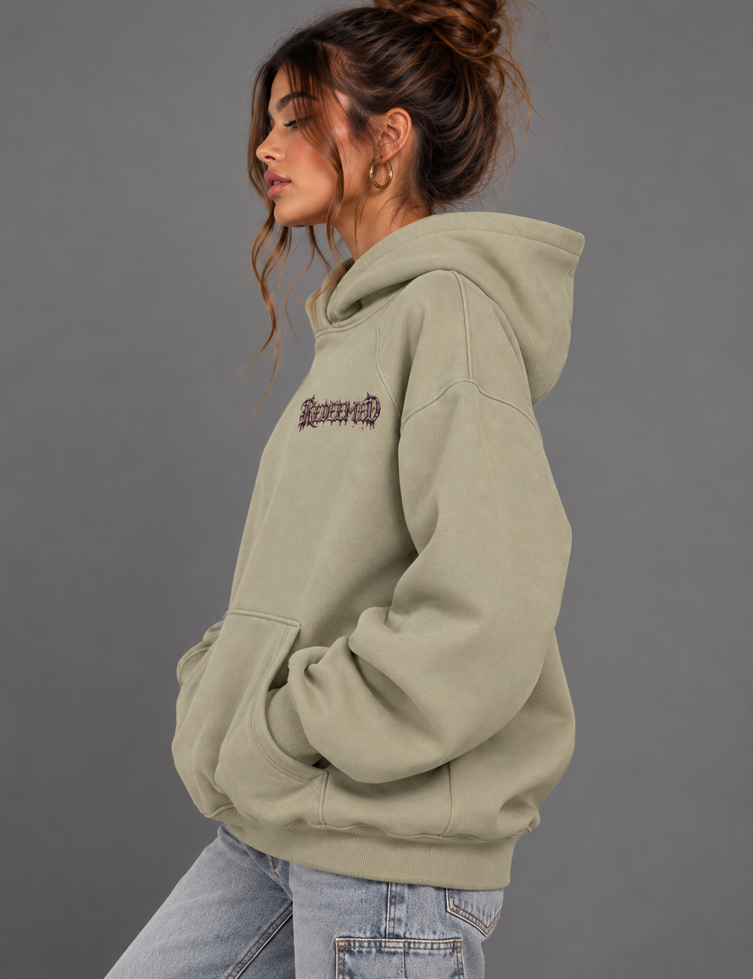 REDEEMED | 380GSM Heavyweight Brushed Fleece Oversized Hoodie
