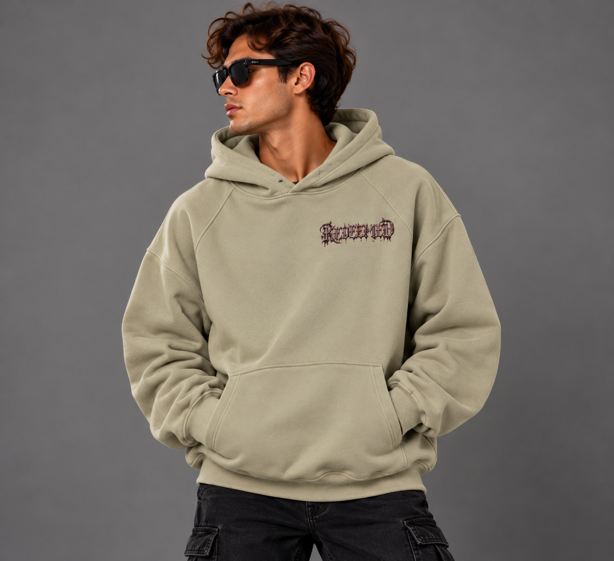 REDEEMED | 380GSM Heavyweight Brushed Fleece Oversized Hoodie