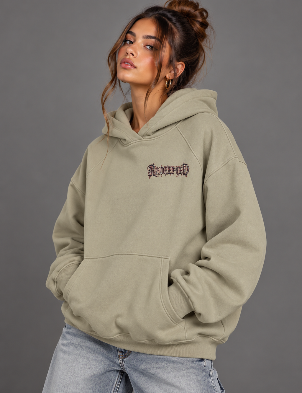 REDEEMED | 380GSM Heavyweight Brushed Fleece Oversized Hoodie