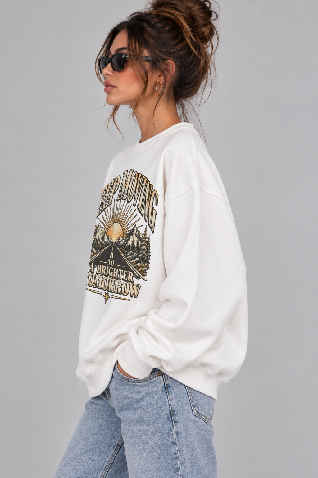 Keep Moving to a Brighter Tomorrow | 370GSM Heavyweight Oversized Swea